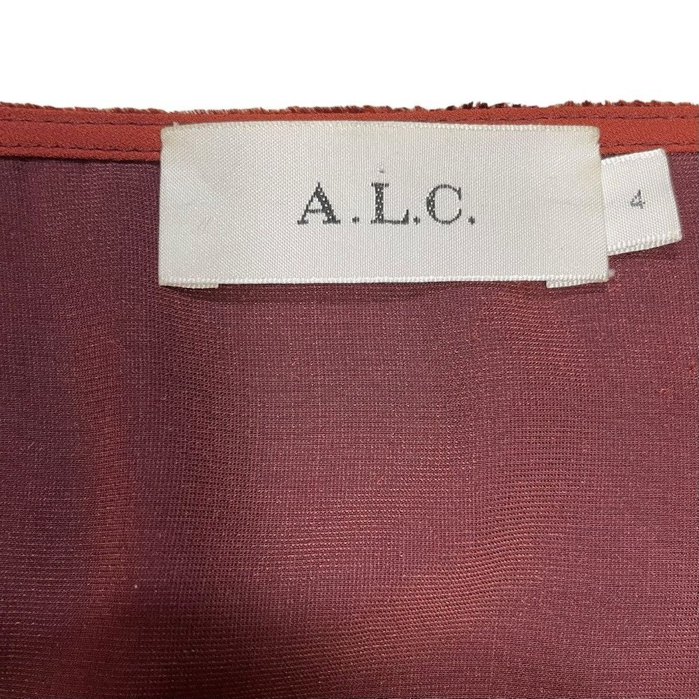 A.L.C. A.L.C. Womens Carlo Cognac Silk Blend Velvet Long Sleeve Wr Size S / US 4 / IT 40 - 7 Thumbnail