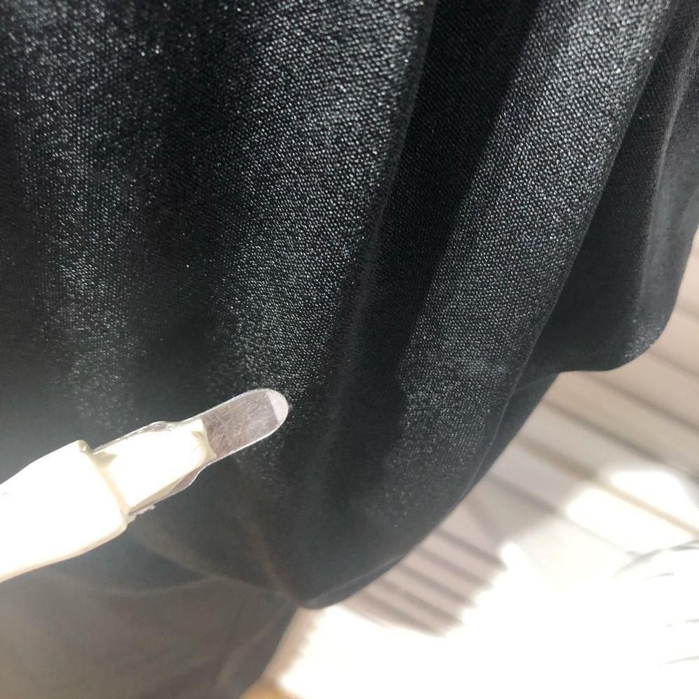 Vintage 80s black sheer lace puffed sleeves peplum cocktail dress S Size M / US 6-8 / IT 42-44 - 7 Thumbnail