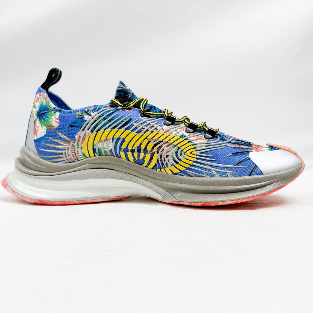 Gucci Gucci Marble and Floral Run Sneakers 'Blue Yellow White' Size US 12 / EU 45 - 10 Thumbnail