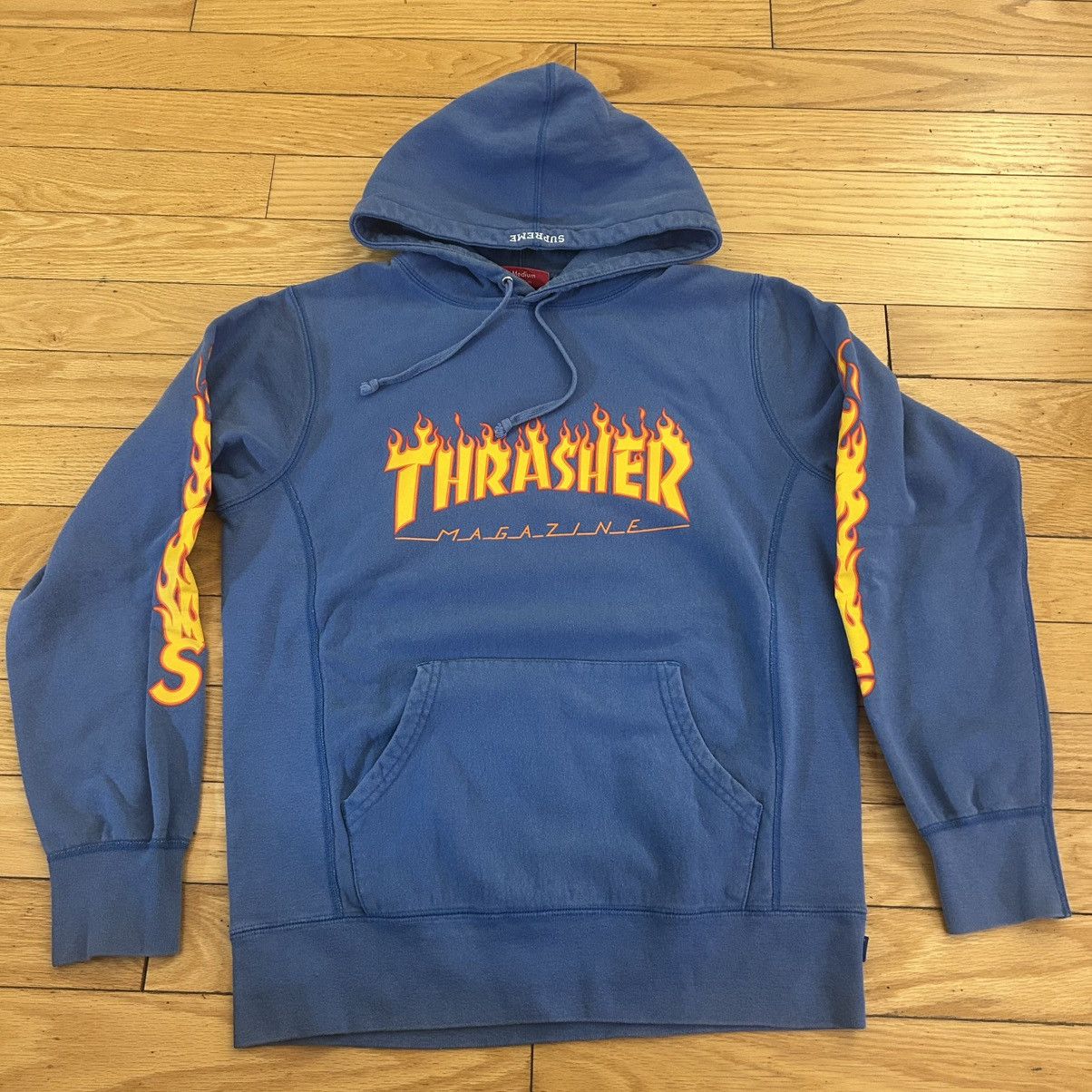 【Supreme x Thrasher】ZipUp Hooded Sweatshirt★Bright Blue Supreme Thrasher Zip Up Hooded Sweatshirt (FW24) - $178