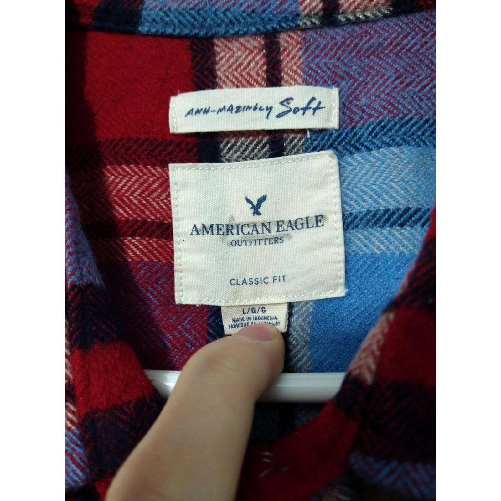 American Eagle Outfitters American Eagle Outfitters Shirt Womens L Red Plaid Flannel Classic Cotton Viscose Pockets Button-Up Size L / US 10 / IT 46 - 7 Thumbnail