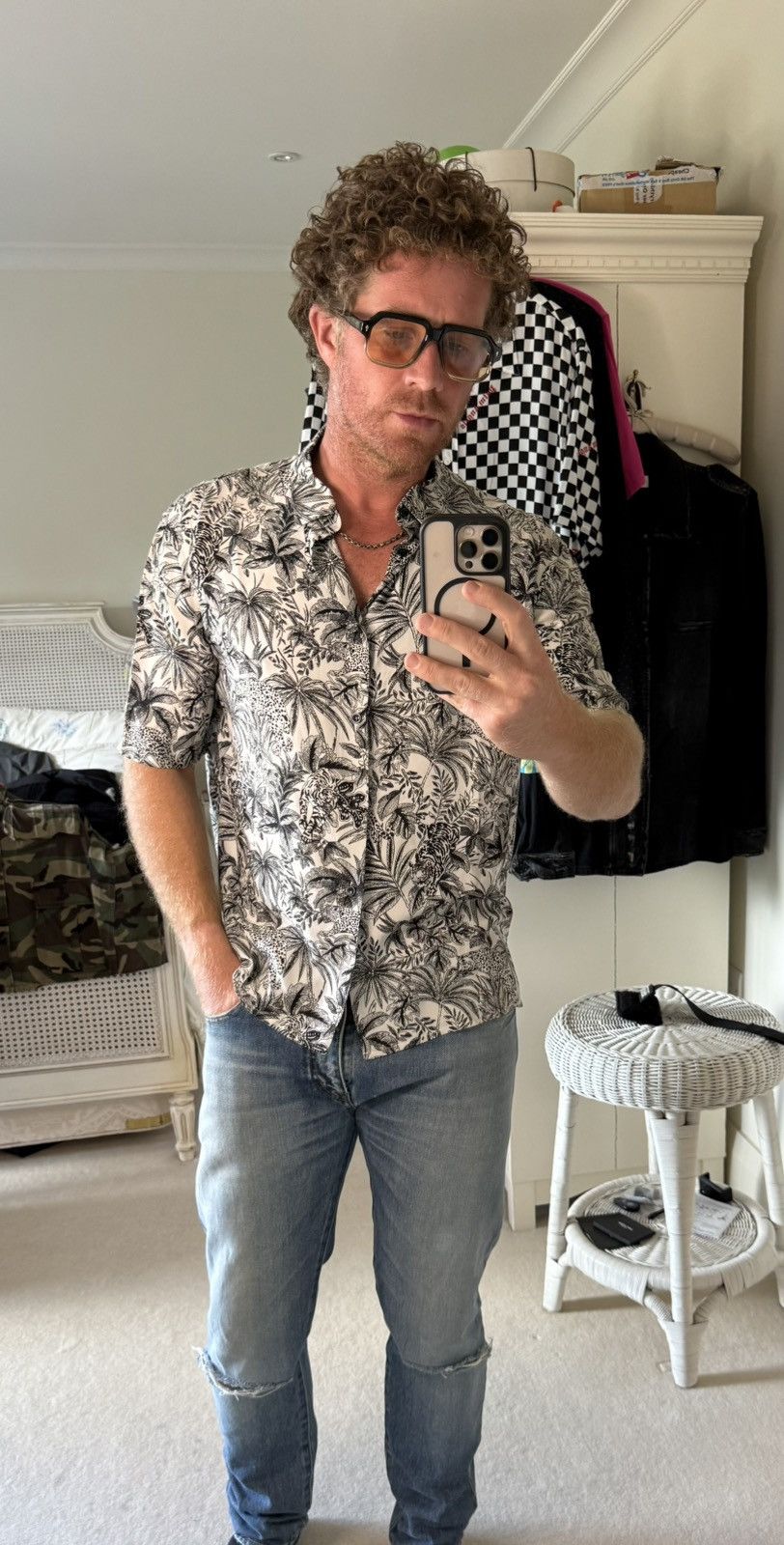 Saint Laurent Paris SS21 Saint Laurent jungle animal print Hawaiian shirt 41 Size US L / EU 52-54 / 3 - 2 Thumbnail