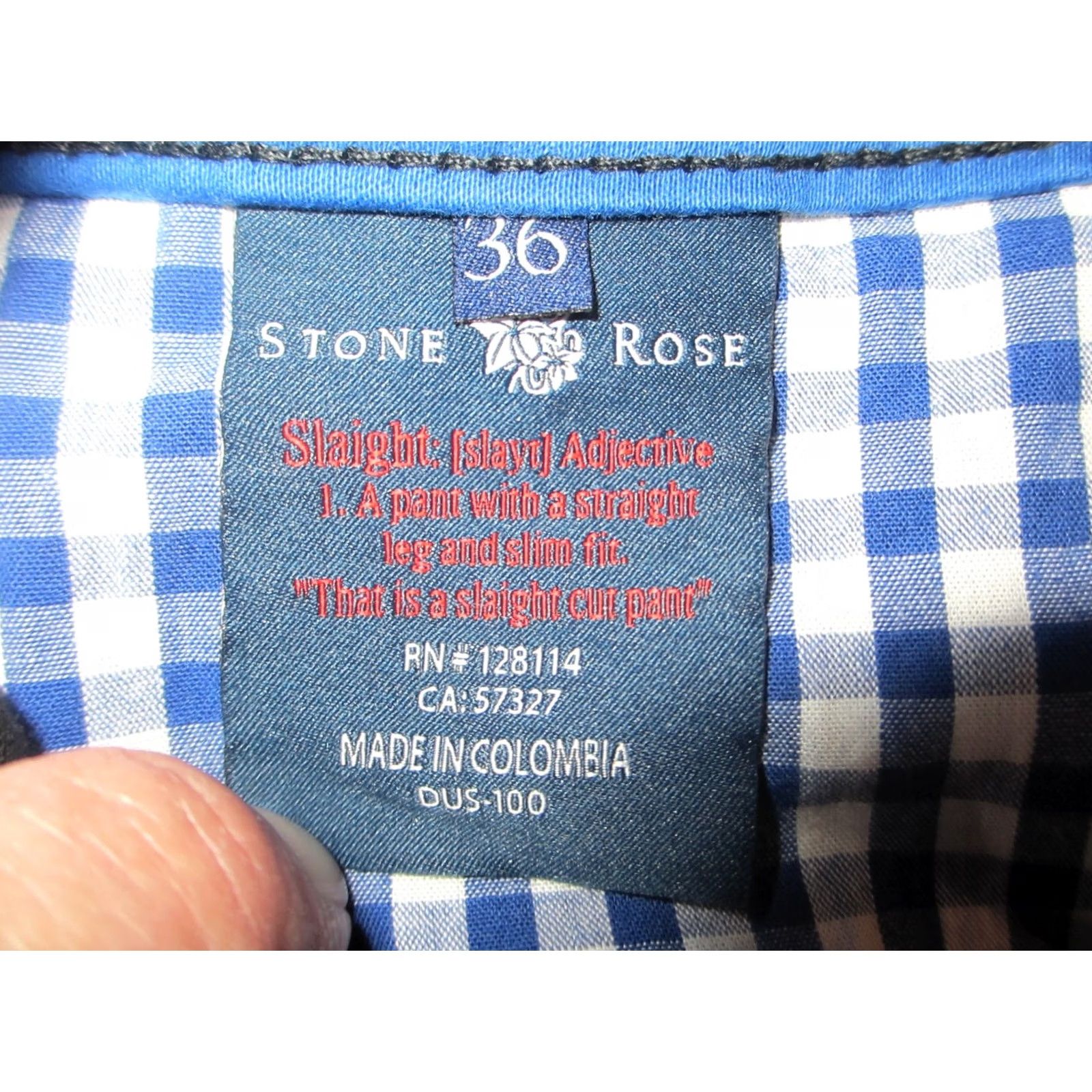 Vintage Stone Rose Chino Pants Mens 36 Black Stretch Casual 5 Pockets Mid Rise Slim Fit Size US 36 / EU 52 - 4 Thumbnail