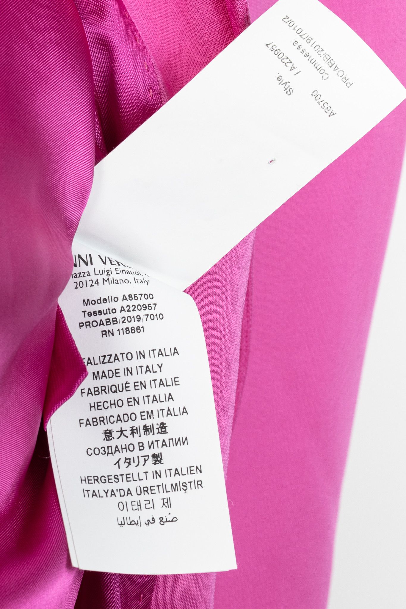 Versace Versace SS20 Fuchsia Satin Safety Pin Detail Blazer Size XS / US 0-2 / IT 36-38 - 11 Thumbnail