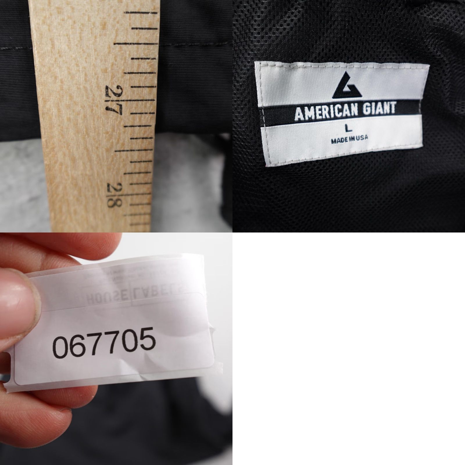Vintage American Giant Jacket Mens Large Black Windbreaker Anorak Pullover 1/4 Zip USA Size US L / EU 52-54 / 3 - 8 Thumbnail