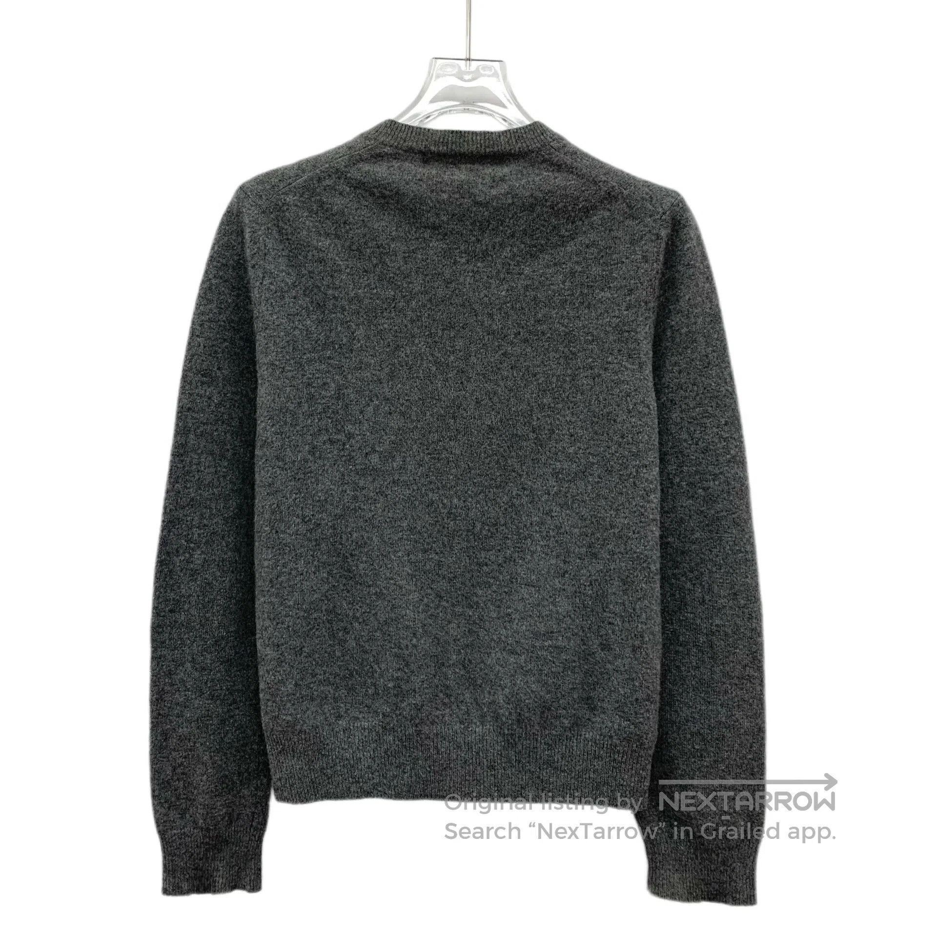Comme des Garcons Comme Des Garcons Gray Heart Embroidered Wool Round Neck S Size M / US 6-8 / IT 42-44 - 2 Thumbnail