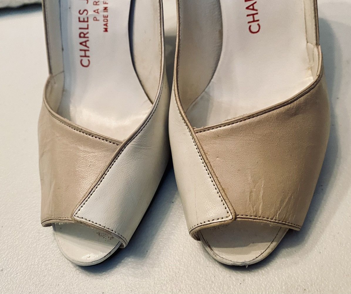 Charles Jourdan Charles Jourdan Paris 🇫🇷 Contrast Leather Peep Toe Heels 6 B Size US 6.5 / IT 36.5 - 5 Thumbnail
