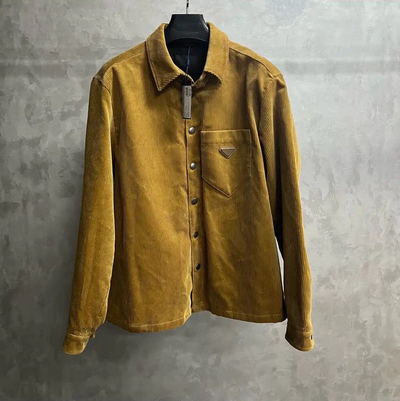 Prada Prada Men's Long Sleeve Yellow Cotton Shirt Size US L / EU 52-54 / 3 - 1 Thumbnail