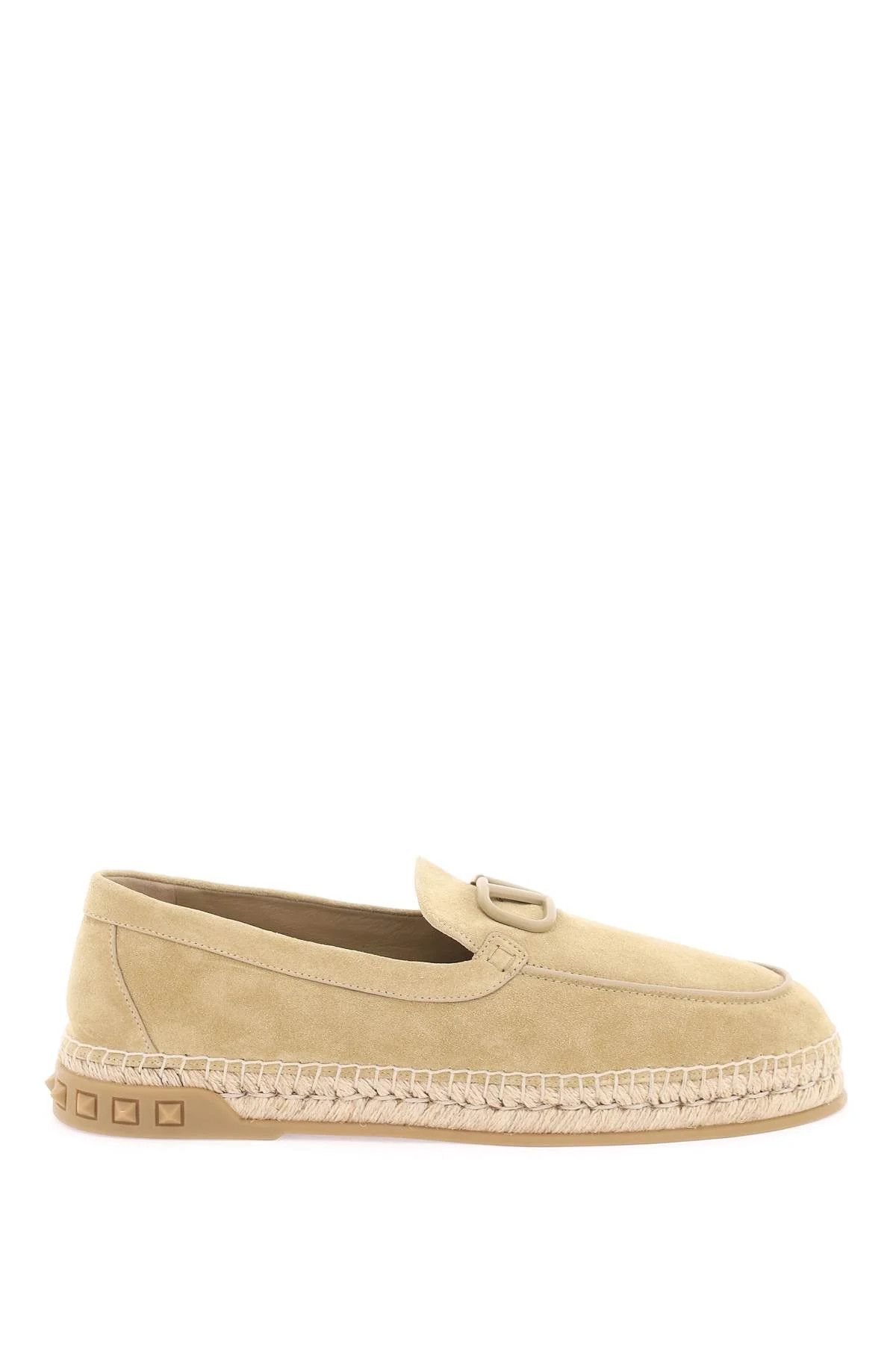 Valentino o1s22i1n1224 Suede Espadrilles in Beige Size US 7 / EU 40 - 1 Thumbnail