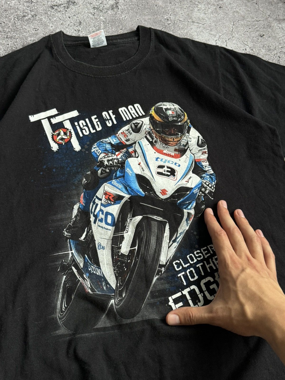 Vintage Vintage moto Racer TT closer to the edge black t-shirt Size US L / EU 52-54 / 3 - 4 Thumbnail