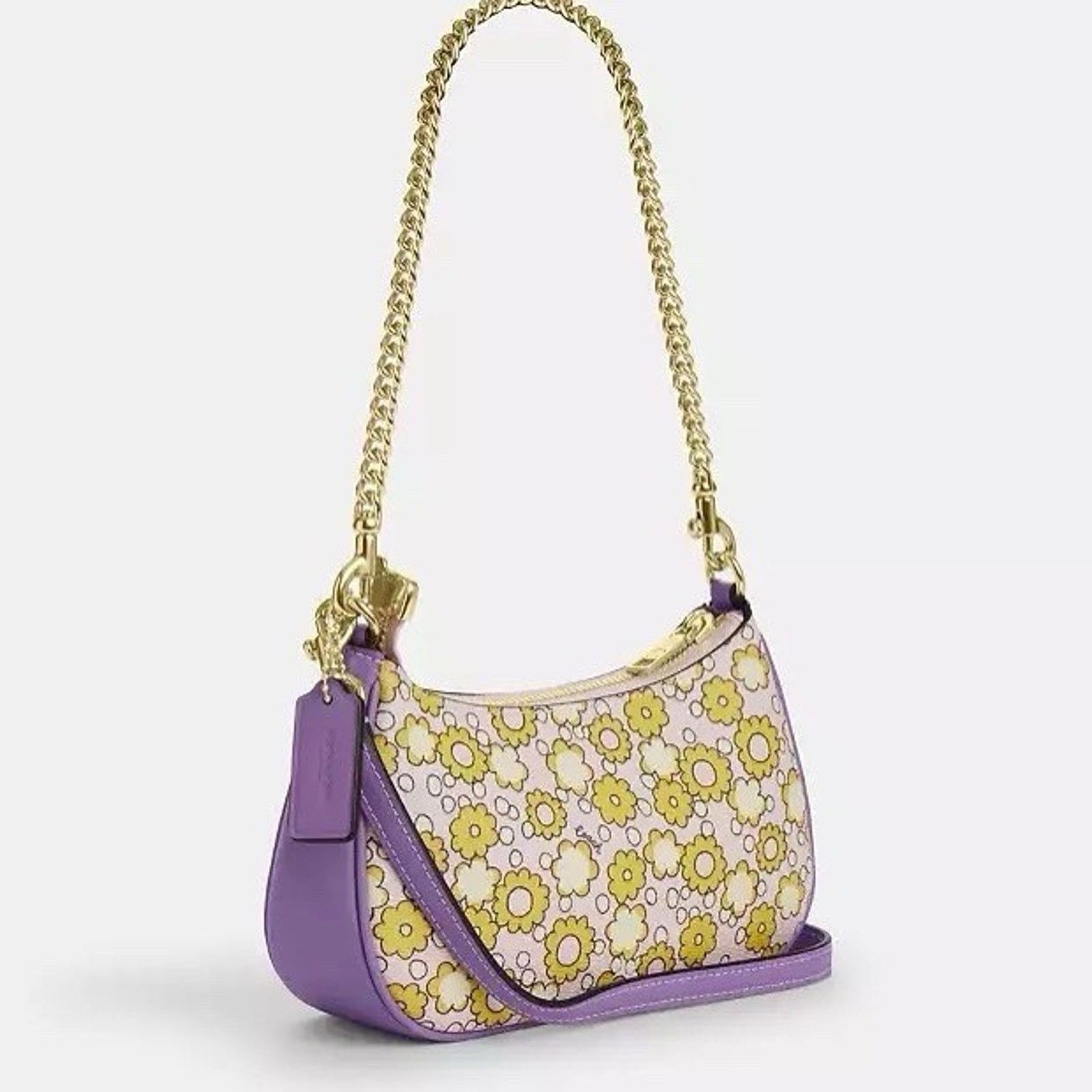 Coach NWT Coach Teri Mini Crossbody Bag Floral Print CBG64 Lilac Size ONE SIZE - 13 Thumbnail