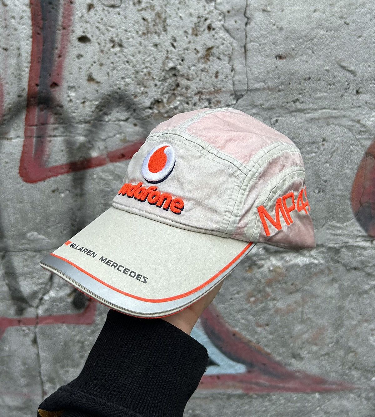 Malcolm McLaren × Mercedes-Benz Mercedes McLaren Vodafone F-1 Racing Nylon 5 Panel Cap Size ONE SIZE - 6 Thumbnail