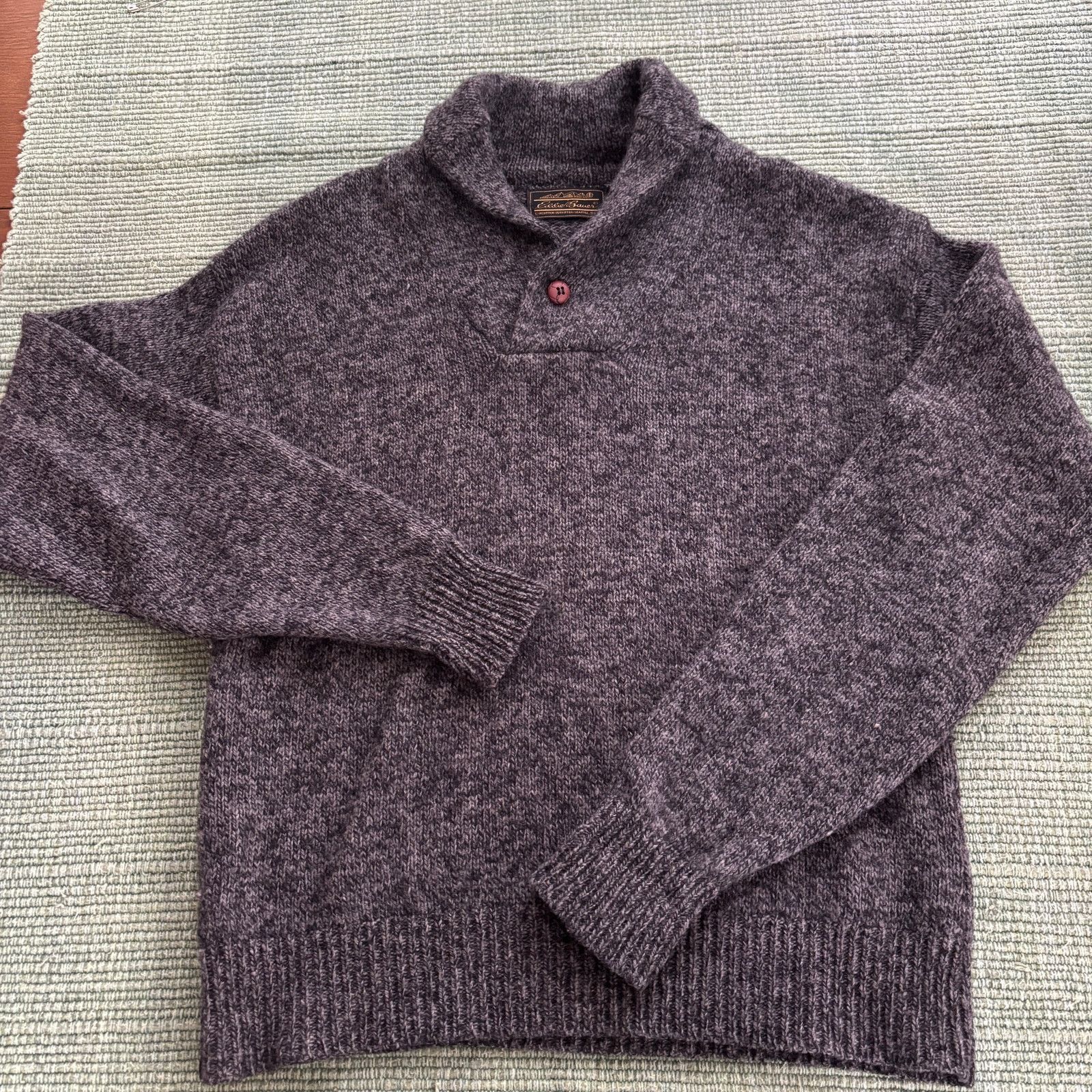 Eddie Bauer × Vintage Vintage Eddie Bauer Gray Wool Shawl Collar Sweater Sz M Size US M / EU 48-50 / 2 - 6 Thumbnail