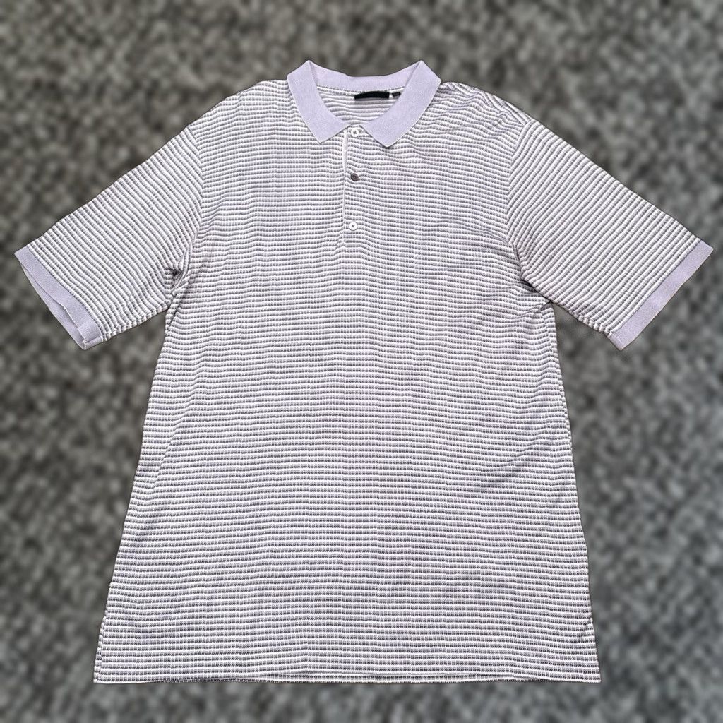 Vintage VINTAGE Bobby Jones Polo Shirt Mens L Gray Striped Italy 90s Golf Button Collar Short Sleeve knit 100% Cotton Classic Size US L / EU 52-54 / 3 - 1 Thumbnail