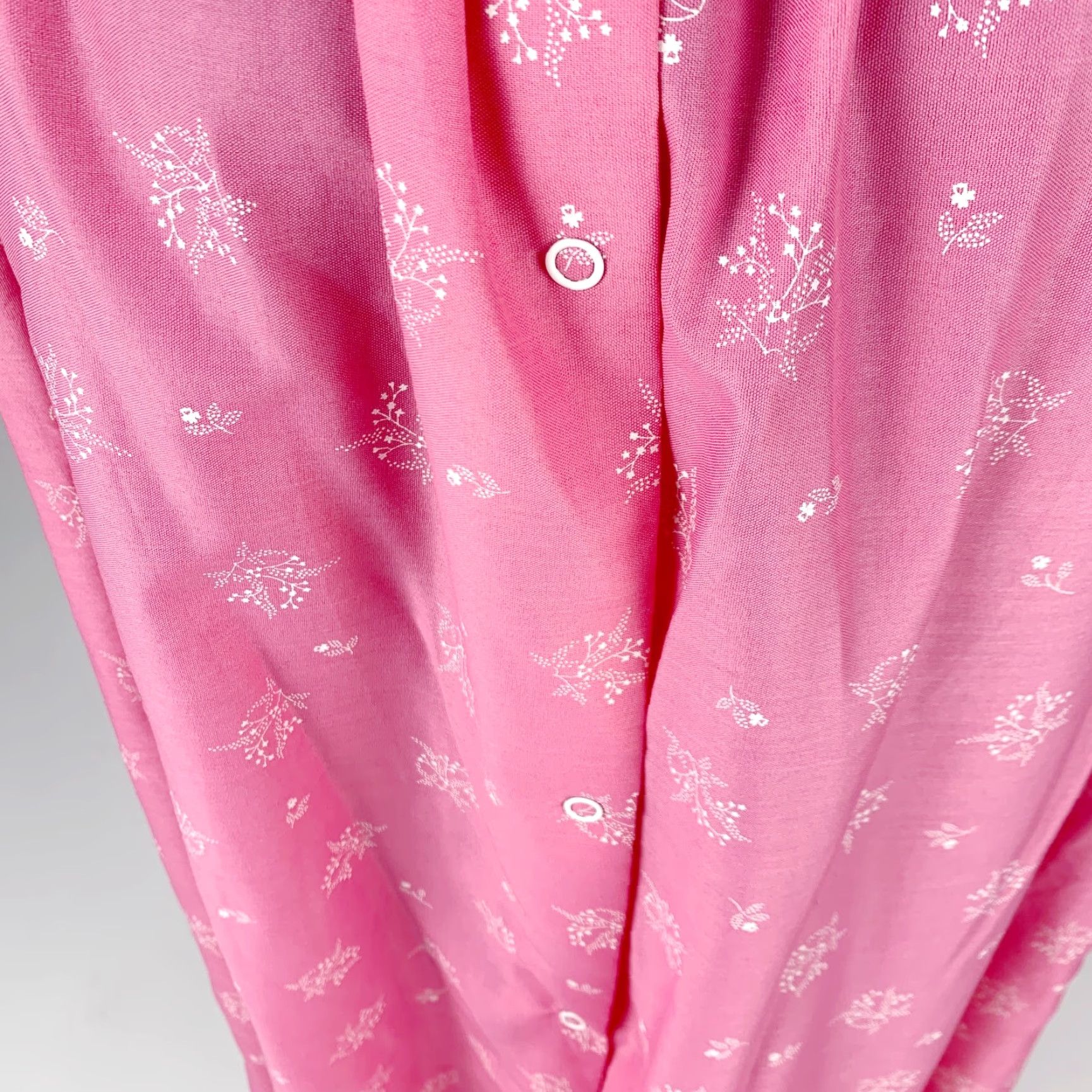 Pinko VINTAGE Serenity Nightgown Muumuu Caftan Pink 40 Med Cotton Blend 1970s Size ONE SIZE - 5 Thumbnail