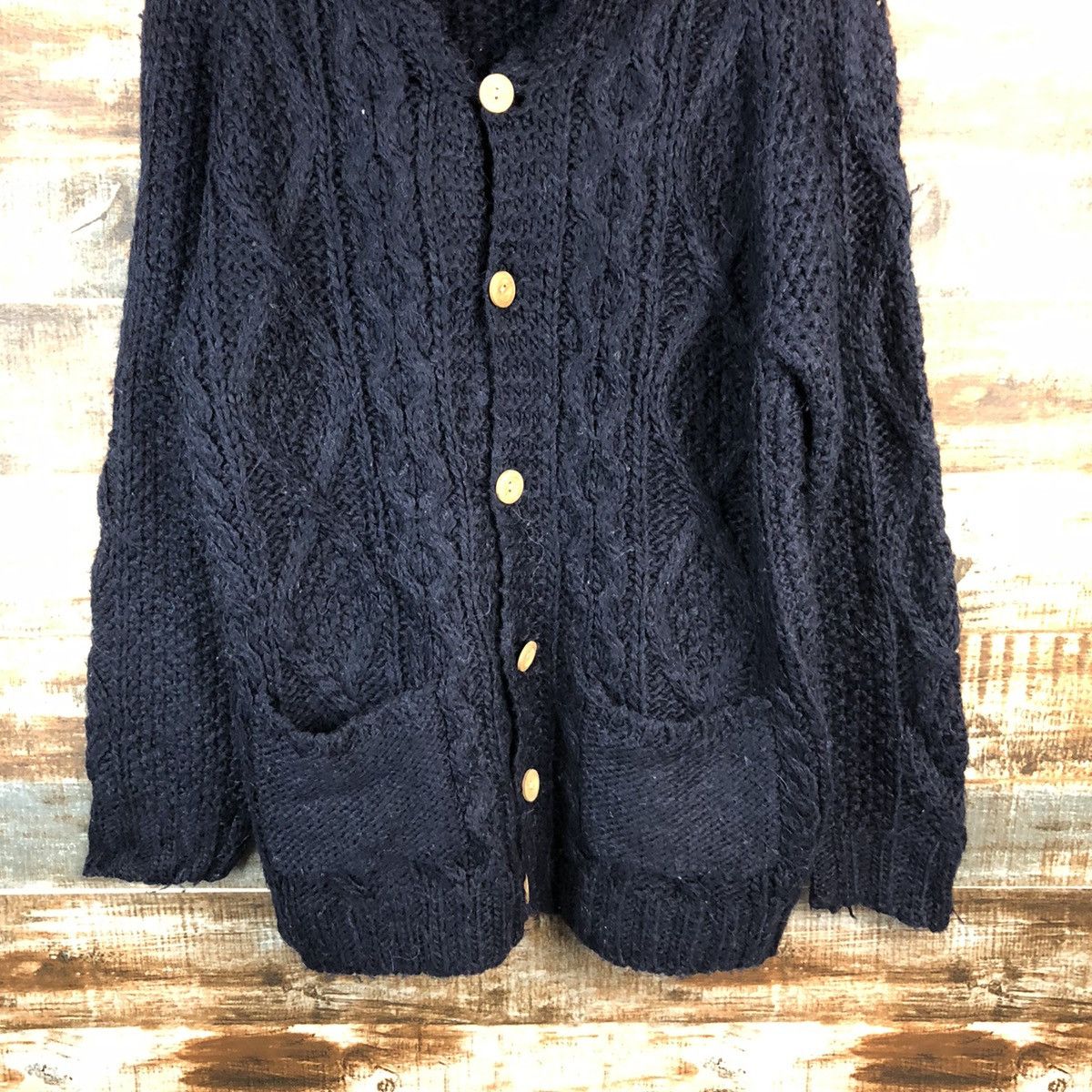 DL Ships Dark Blue Cardigan cable Knitwear #C600