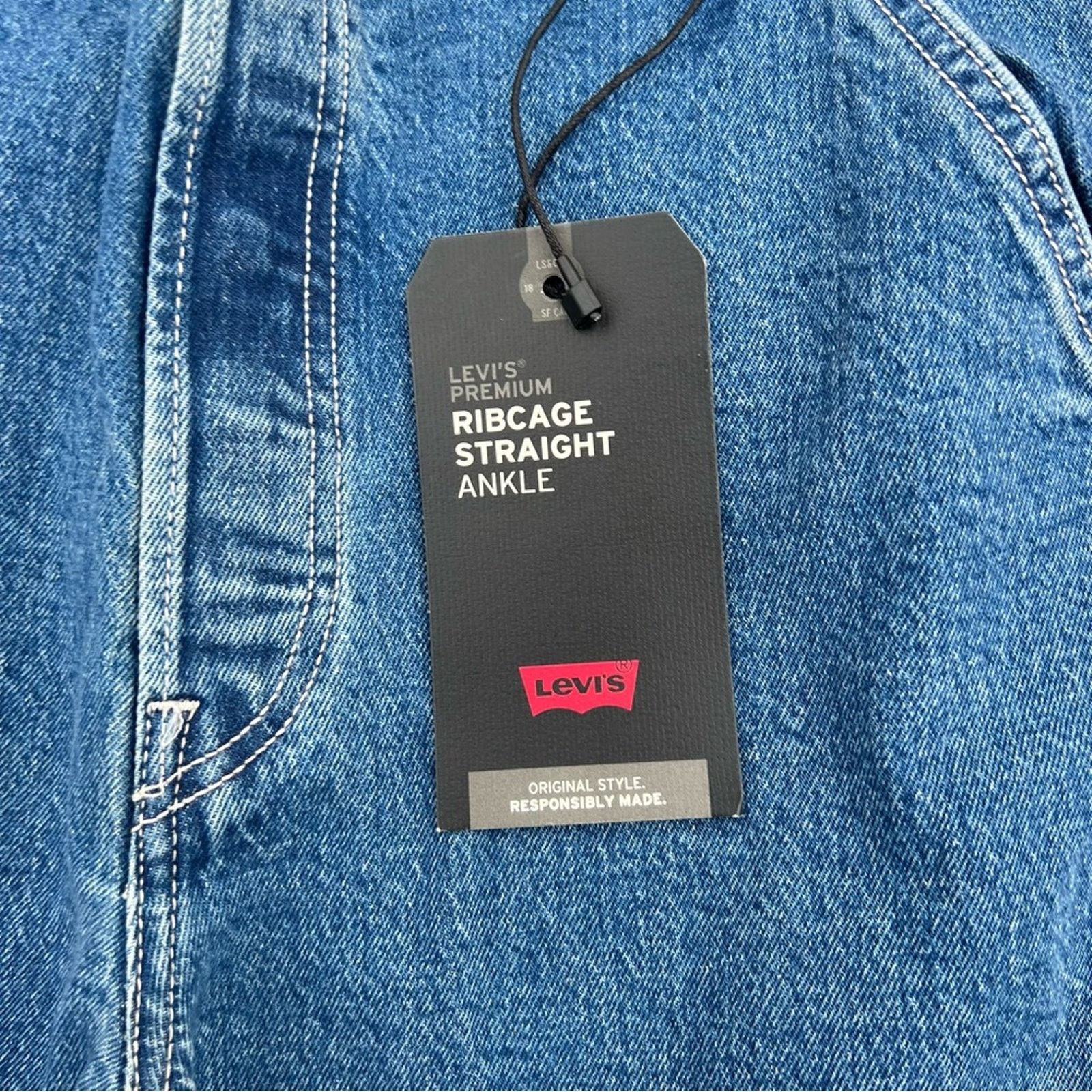 Levi's Levi’s Rib Cage Straight Ankle Jeans Utility Carpenter NWT Size 31" - 6 Thumbnail