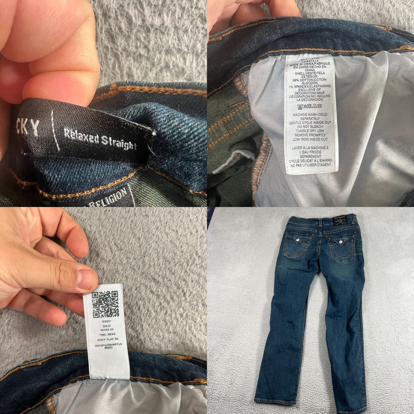 True Religion VINTAGE True Religion Ricky Jeans Men's Size 34 Straight Leg Denim Blue 2000s Size US 34 / EU 50 - 8 Thumbnail