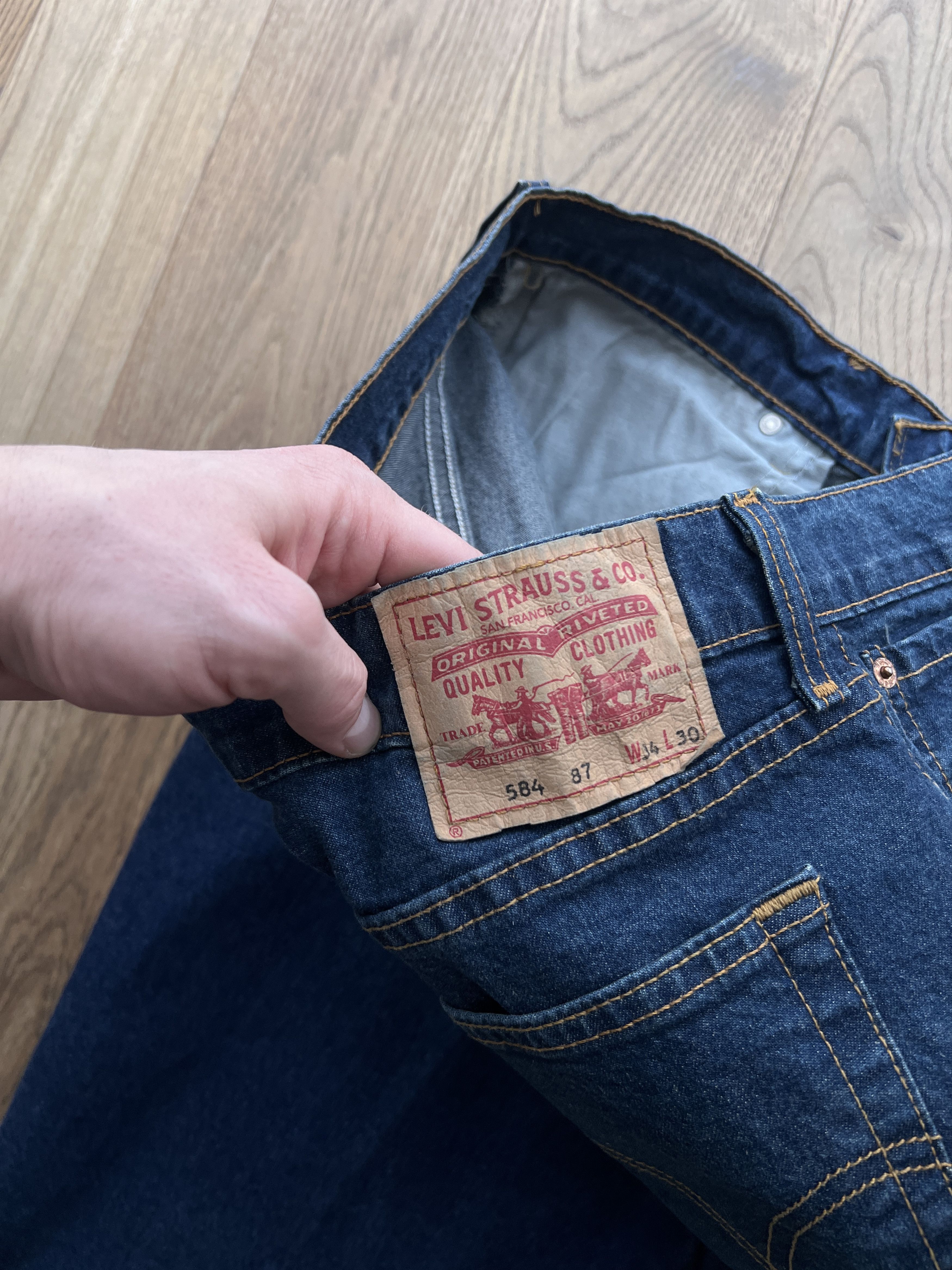 Levi's Vintage Clothing RARE Levis Flared Boot Cut Denim vintage 00s Retro Jeans y2k Size US 34 / EU 50 - 12 Thumbnail