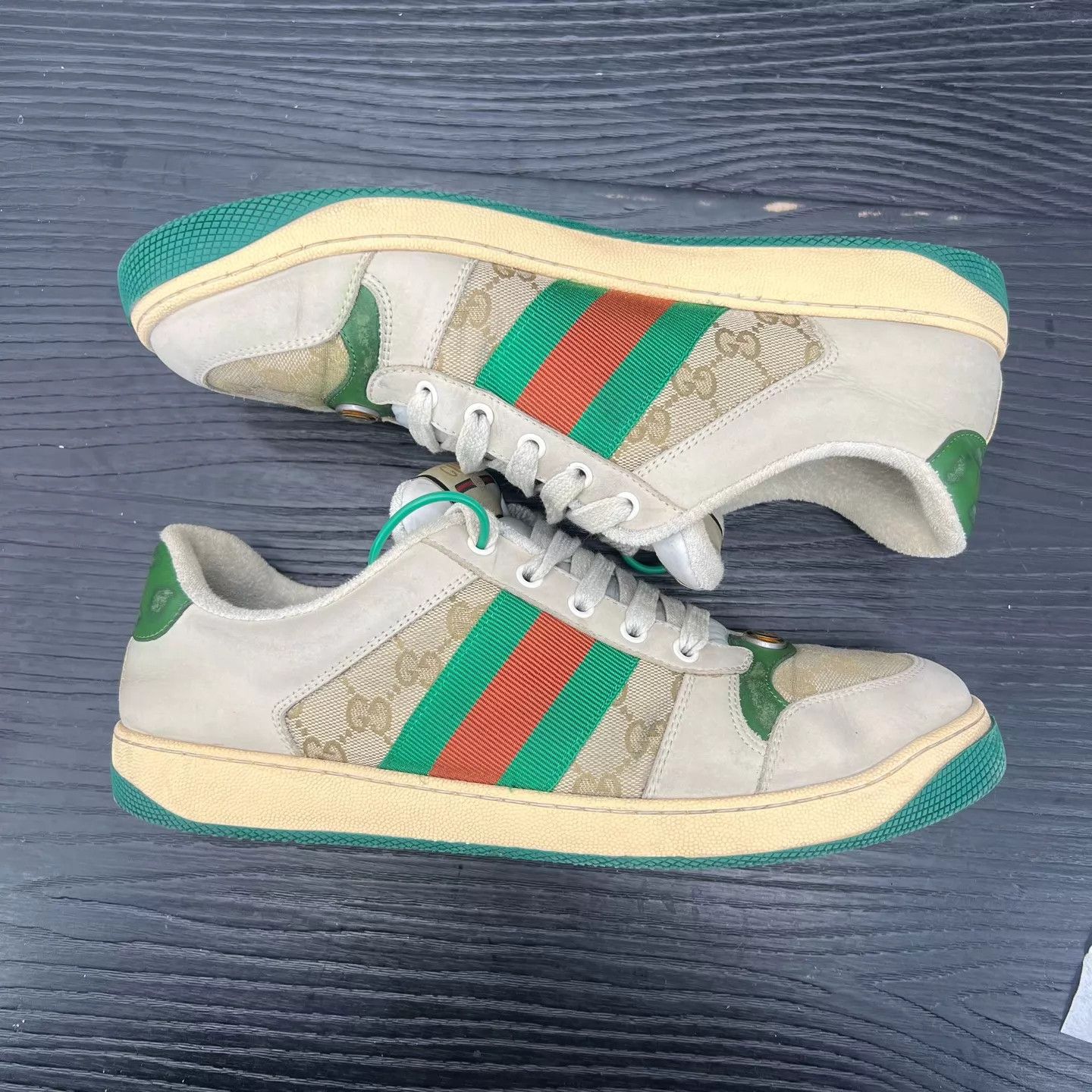 Gucci Gucci Dirty Sneakers Gray Green US 10.5 Like New Size US 11.5 / EU 44-45 - 3 Thumbnail