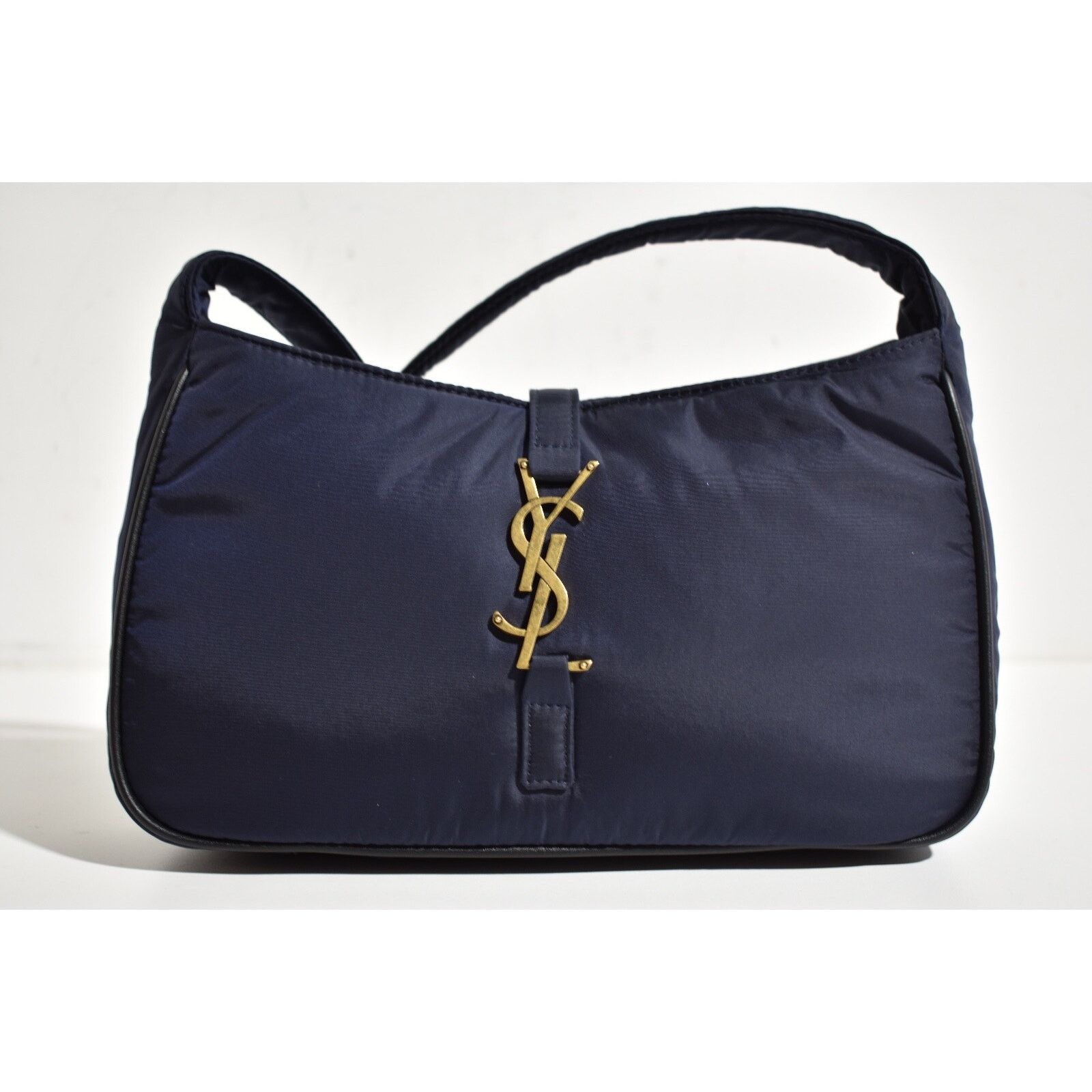 Yves Saint Laurent Saint Laurent Navy Blue Bronze Logo Shoulder Bag Size ONE SIZE - 2 Thumbnail