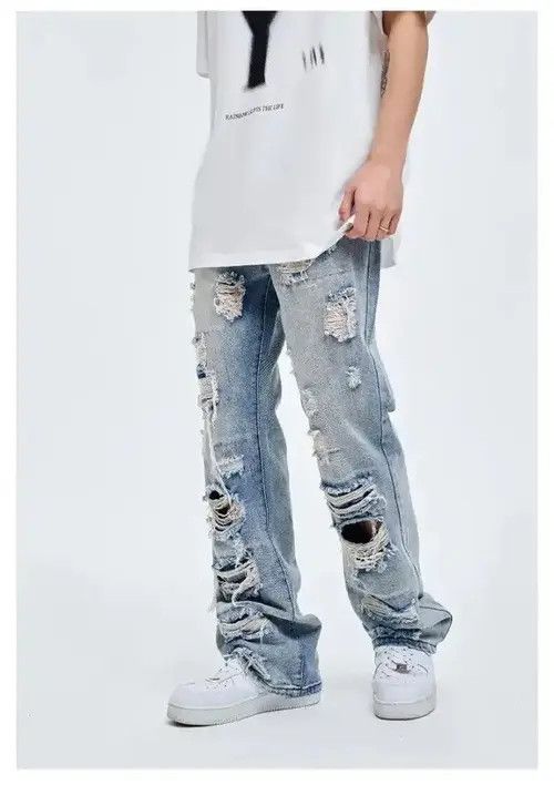 Jean Ripped Jeans Wide Leg Size US 32 / EU 48 - 2 Thumbnail