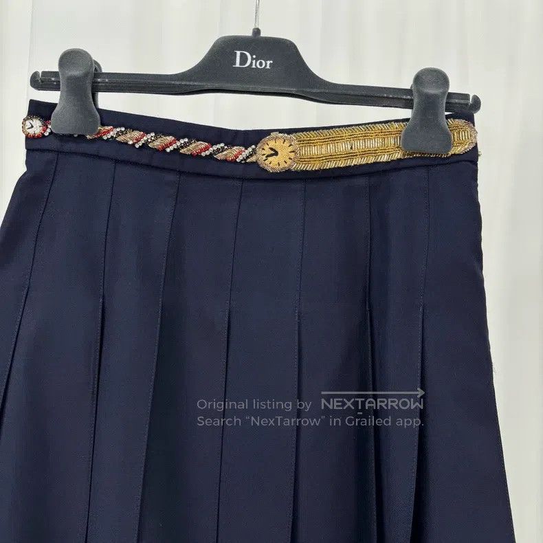 Thom Browne Thom Browne Crystal and Gold Thread Striped Pleated Skirt Size 26" / US 2 / IT 38 - 3 Thumbnail