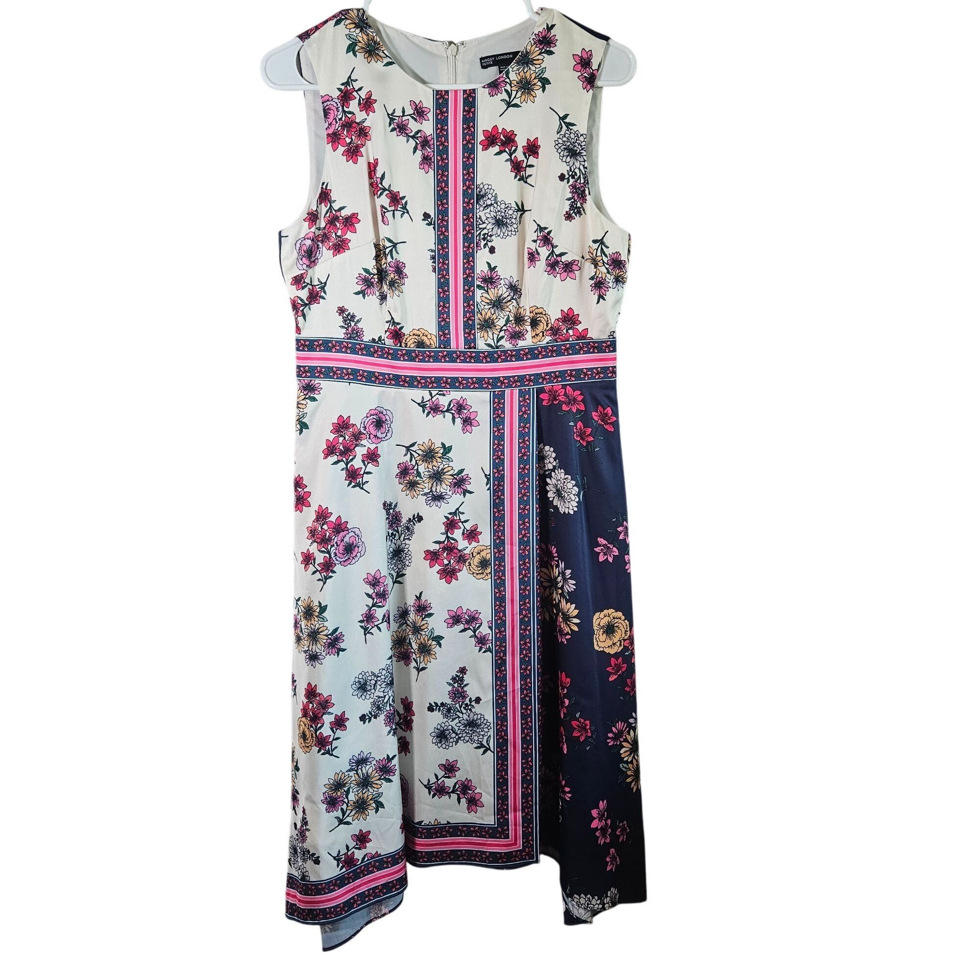 MAGGY LONDON Maggy London Woman Floral Scarf Print Asymmetric Dress 8P Bo Size M / US 6-8 / IT 42-44 - 2 Thumbnail