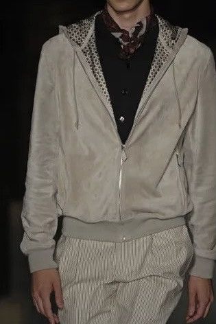Hermes Hermes Spring 2008 Runway Leather Suede Hoody Bomber Jacket Size US L / EU 52-54 / 3 - 1 Thumbnail