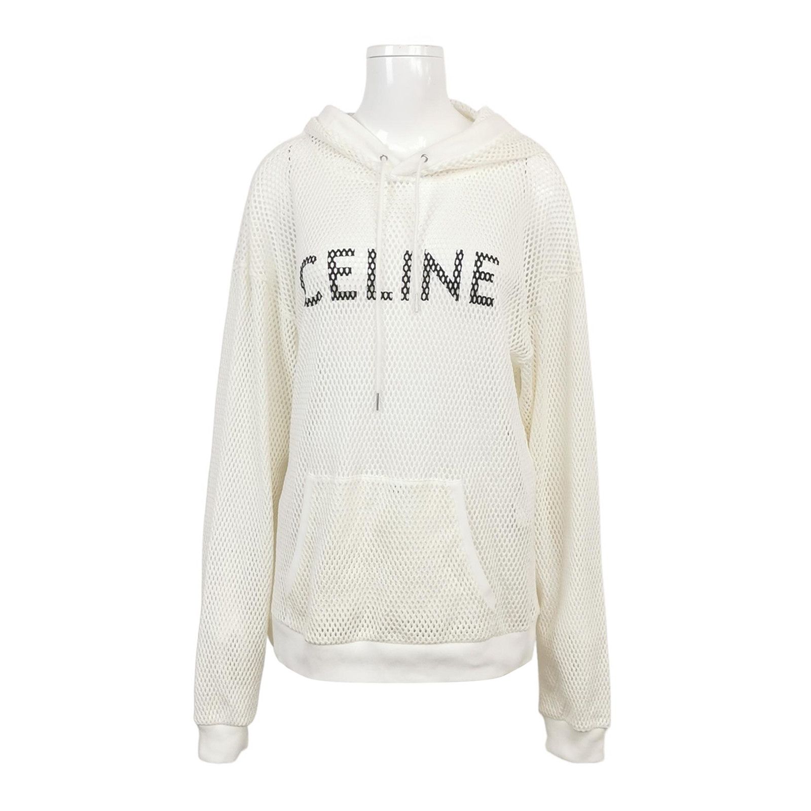 Celine Celine Logo Mesh Hoodie Size L Size US L / EU 52-54 / 3 - 1 Thumbnail
