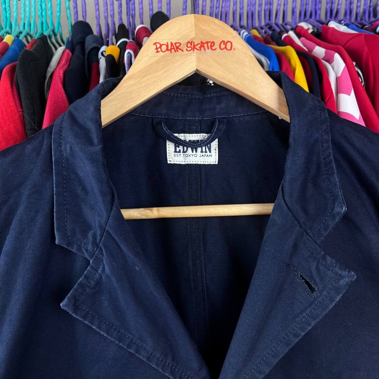 Edwin EDWIN Simple Post Blazer Chore Workwear Blue Denim Jacket Size US L / EU 52-54 / 3 - 13 Thumbnail