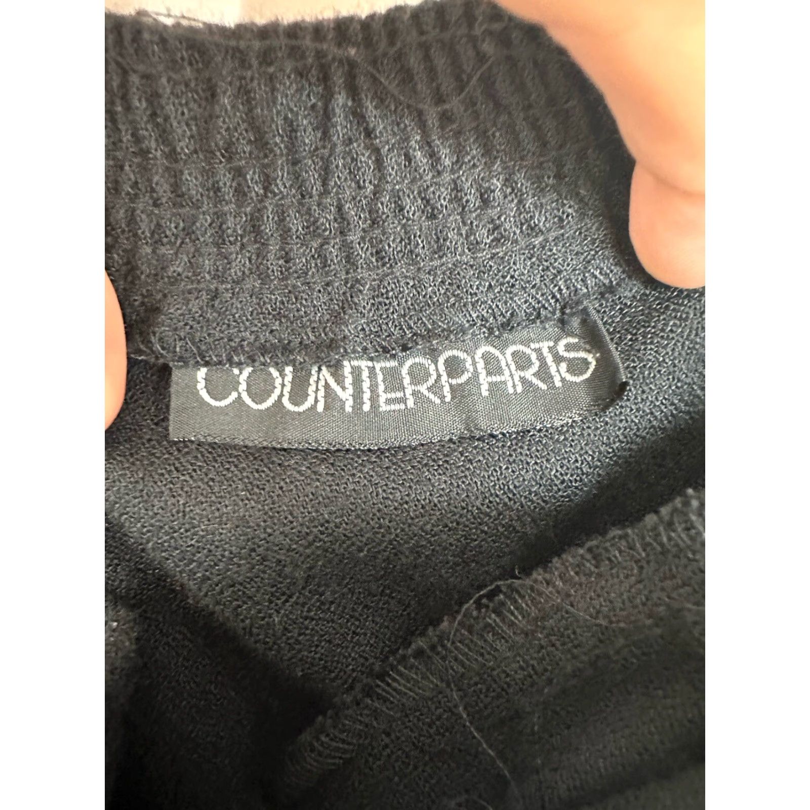 Vintage VINTAGE Counterparts Pants Womens Black Elastic Waist High Rise Pleated 12 Straight Leg 29.5 In Inseam Size 34" / US 12 / IT 48 - 3 Thumbnail