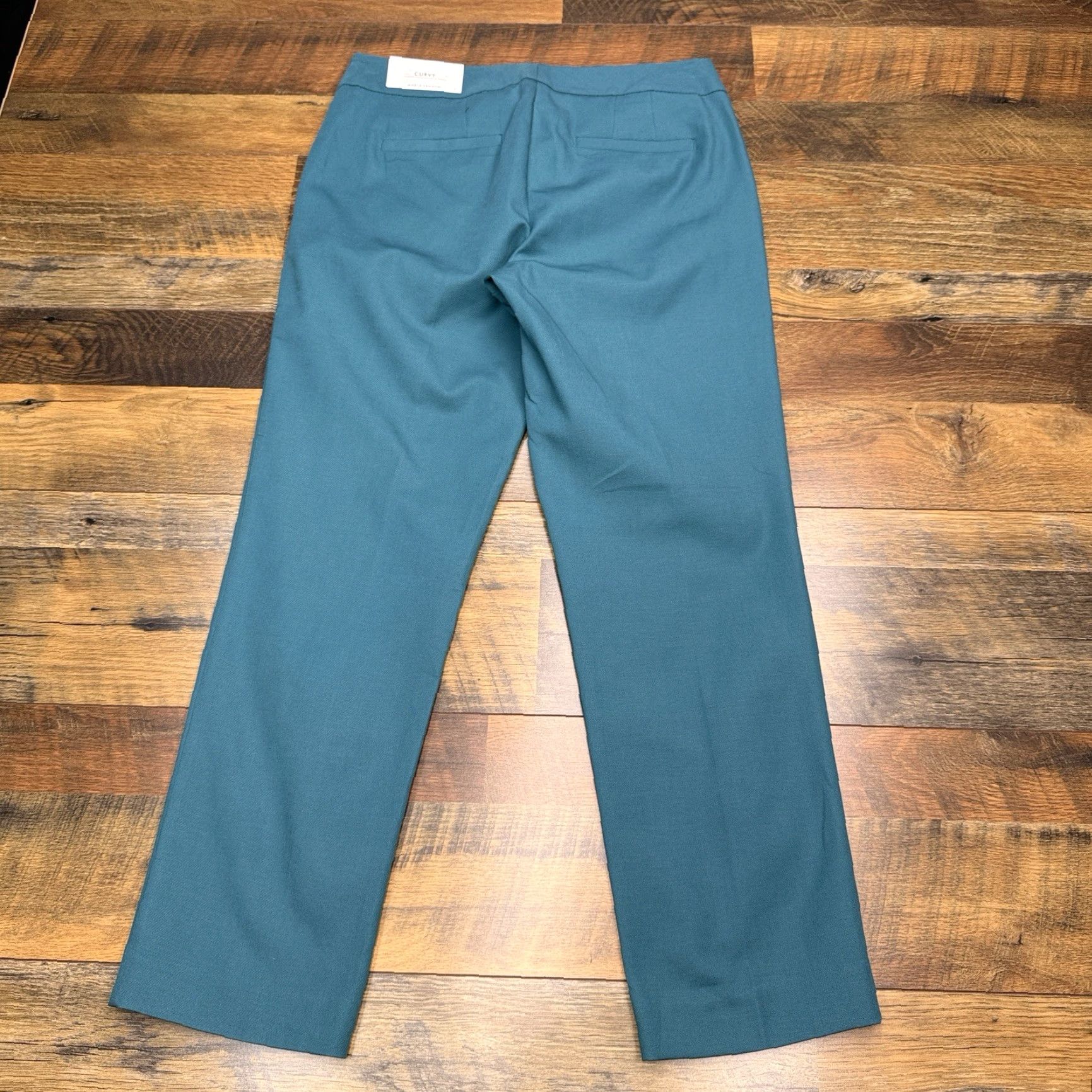 Ann Taylor Ann Taylor Ankle Pants Womens 4 Teal Blue Mid Rise Stretch Knit Straight Leg Workwear Formal 27 Inseam Evening City 8 Size 27" / US 4 / IT 40 - 2 Thumbnail