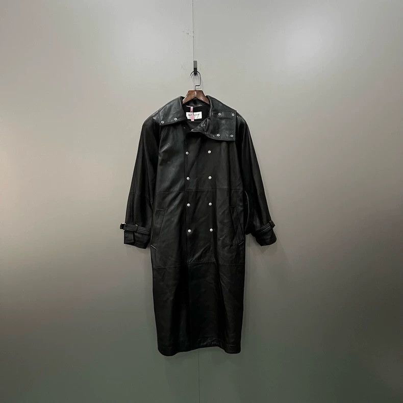 Saint Laurent Paris Saint Laurent Double-Breasted Leather Coat-2506 Size US L / EU 52-54 / 3 - 1 Thumbnail