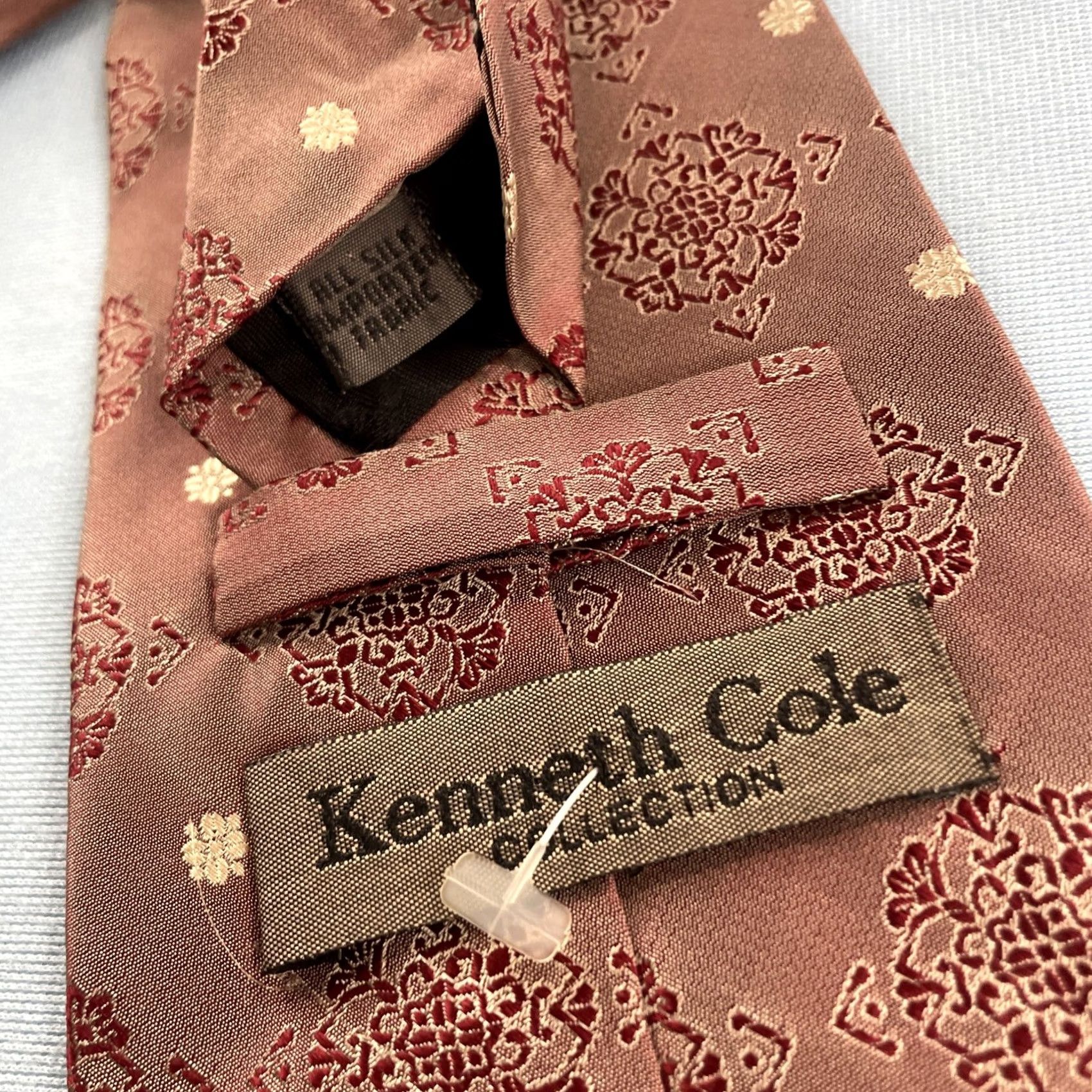 Kenneth Cole VINTAGE Kenneth Cole NY Silk Tie Geometric Deco Dot Rose Red Pink 4x56 Capsule Wide Necktie Men Size ONE SIZE - 4 Thumbnail