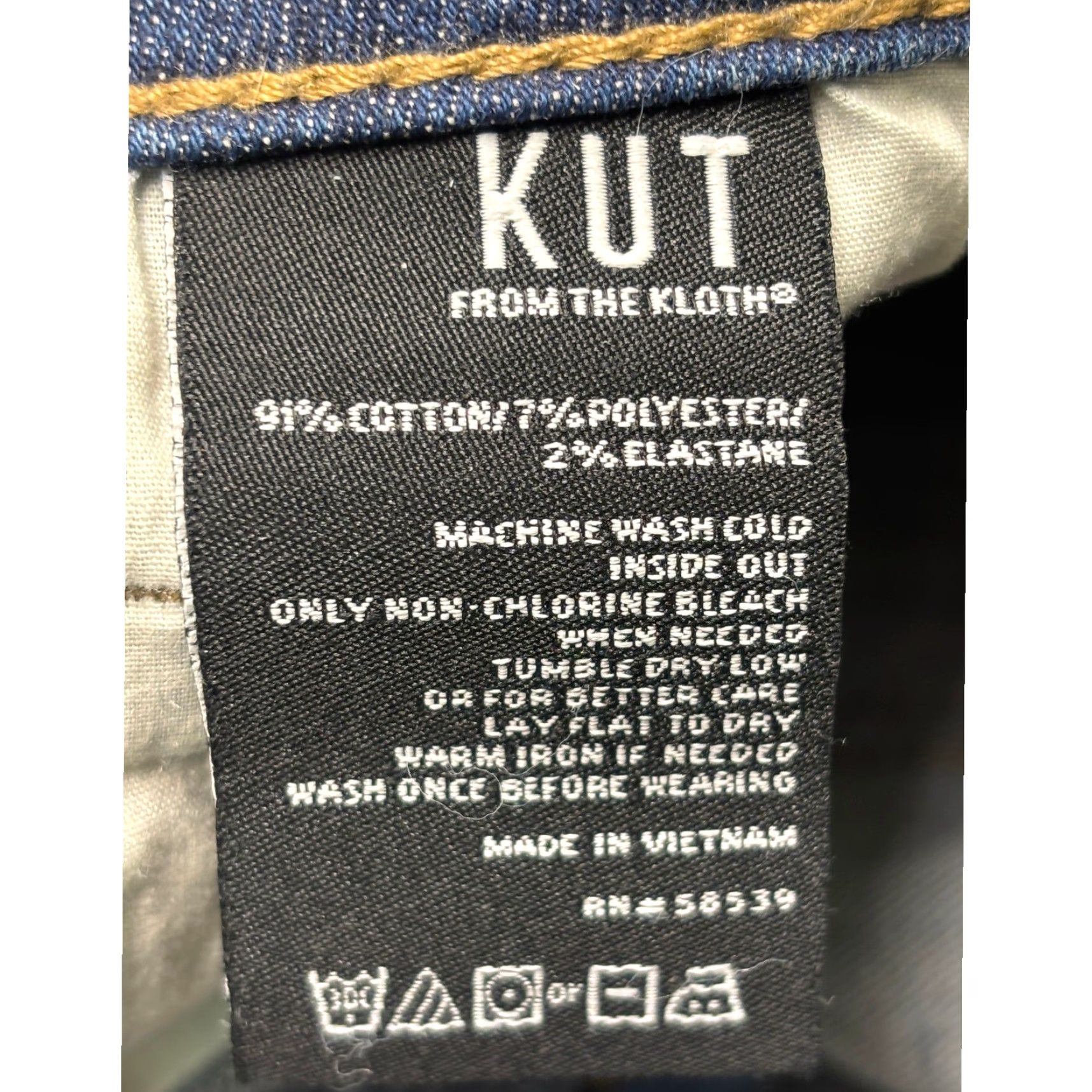 Vintage KUT from the Kloth Womens Size 4 High Rise Skinny Jeans Button Fly Distressed Denim Blue Slim 5-Pocket Womens Size 27" / US 4 / IT 40 - 6 Thumbnail