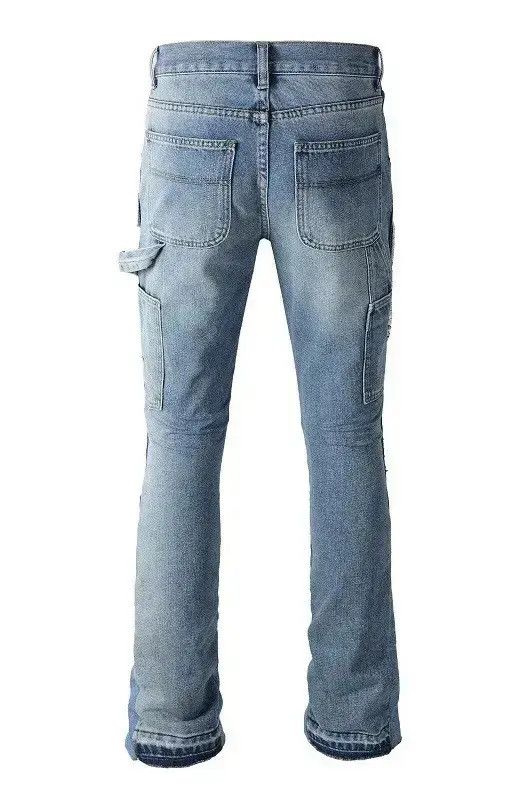 Japanese Brand Mens Blue Flare Bootcut Spliced Non-Strecth Denim Size US 32 / EU 48 - 3 Thumbnail