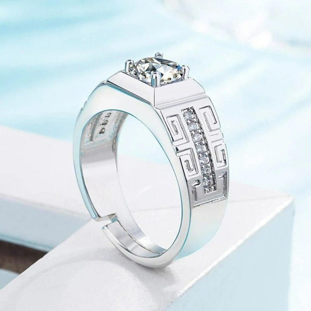 Designer 2pcs Sterling Silver Elegant Open Matching Couple Rings Size ONE SIZE - 7 Thumbnail