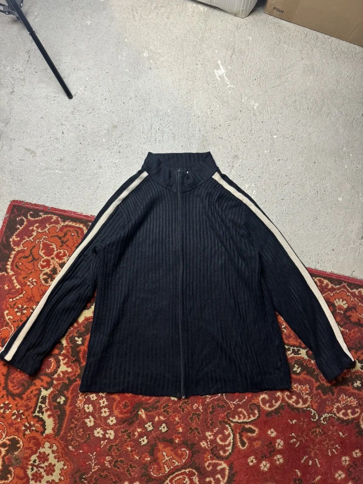 Vintage Vintage Y2K Trakker Knitted Strips Owens Style Zip Up Hoodie Size US M / EU 48-50 / 2 - 1 Thumbnail