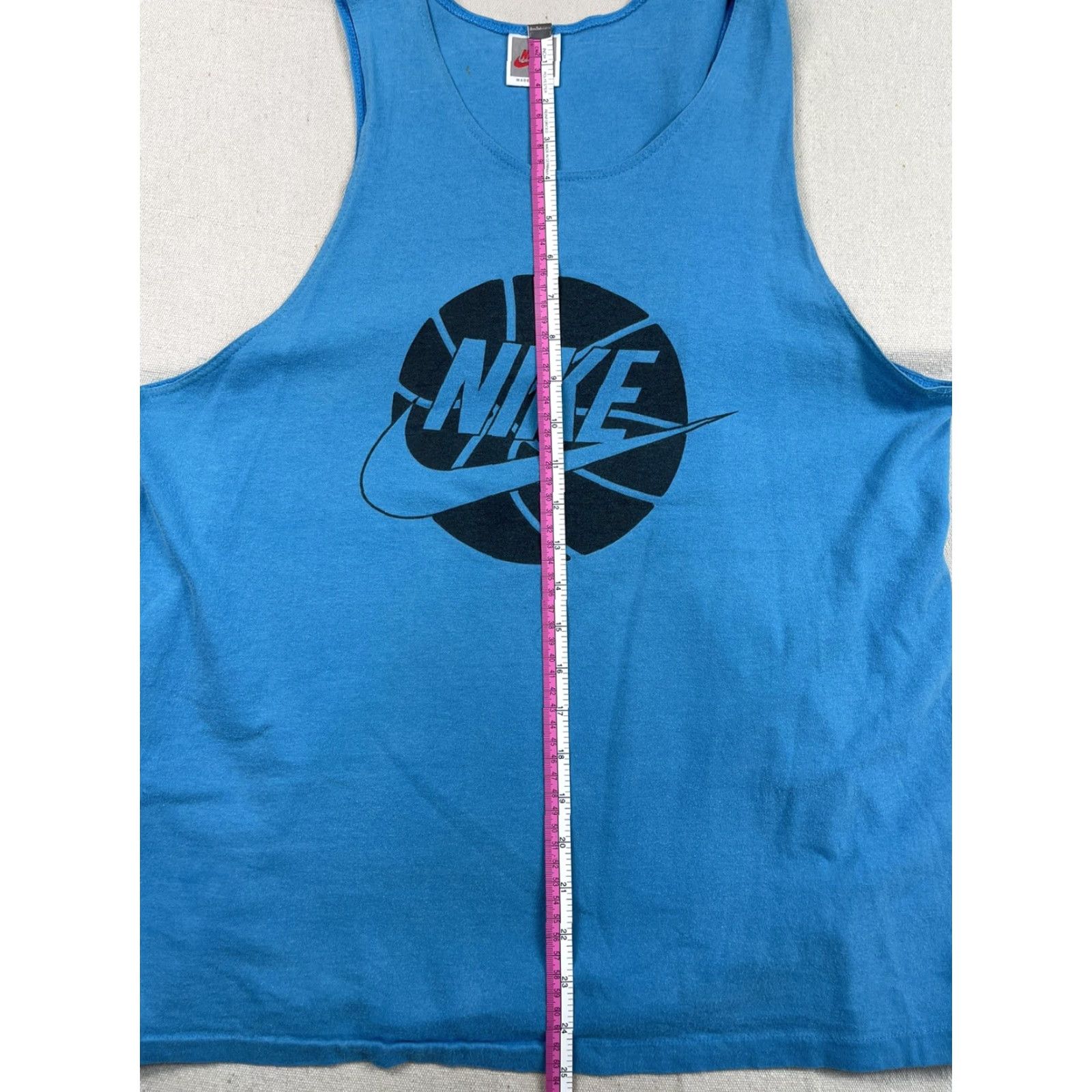 Nike Nike Basketball Tank Top Shirt Mens L 90s Blue Swoosh Vintage Basketball Gym Workout Sleeveless Mens Shirt Size US L / EU 52-54 / 3 - 7 Thumbnail