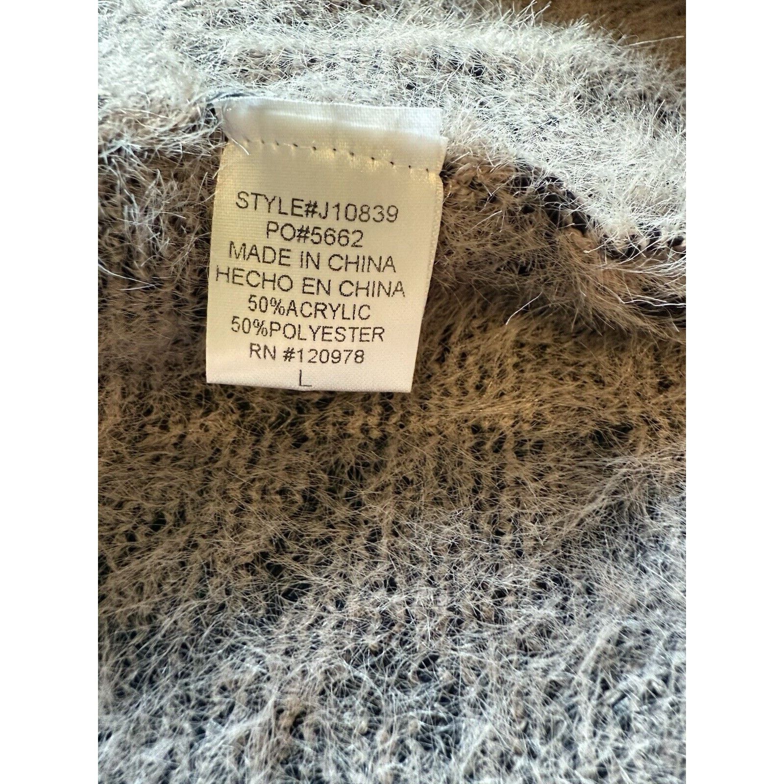 Other Entro Duster Cardigan Size Large Gray Knit Animal Print Open Size L / US 10 / IT 46 - 7 Thumbnail