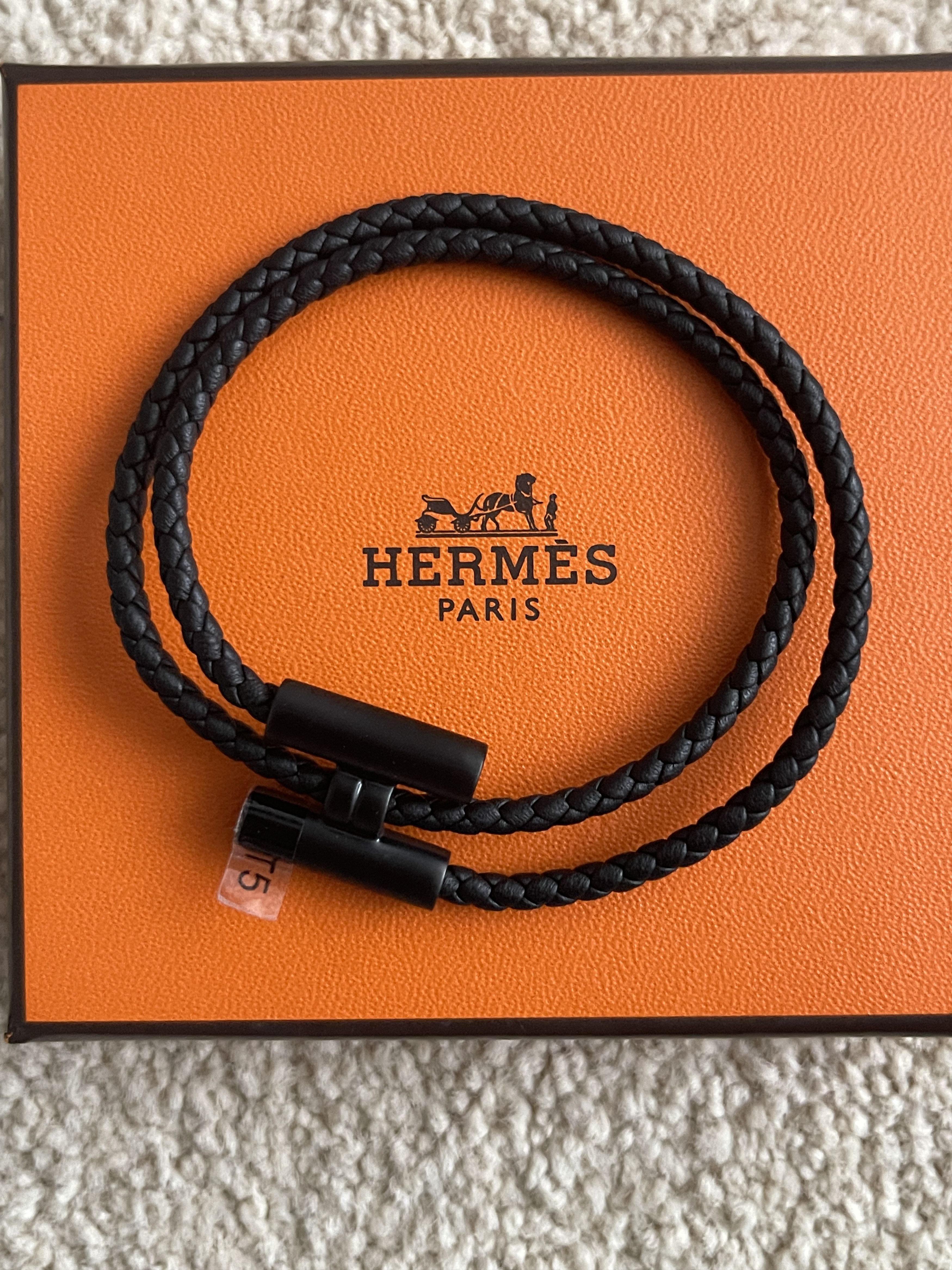image of New Ltd. Ed. 2023 Hermes So Black Tournis Trousse Bracelet, Men's