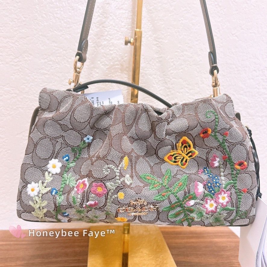 Coach Faye Shoulder Bag With Floral Embroidery CDZ02 Size ONE SIZE - 4 Thumbnail