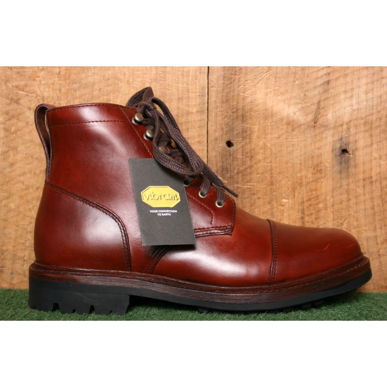 J.Crew J.CREW Kenton Burgundy Pull Up Leather Cap Toe Ankle Boots Sz 7.5 Leather Upper Combat Style Men’s Boots Lace Up Size ONE SIZE - 2 Thumbnail