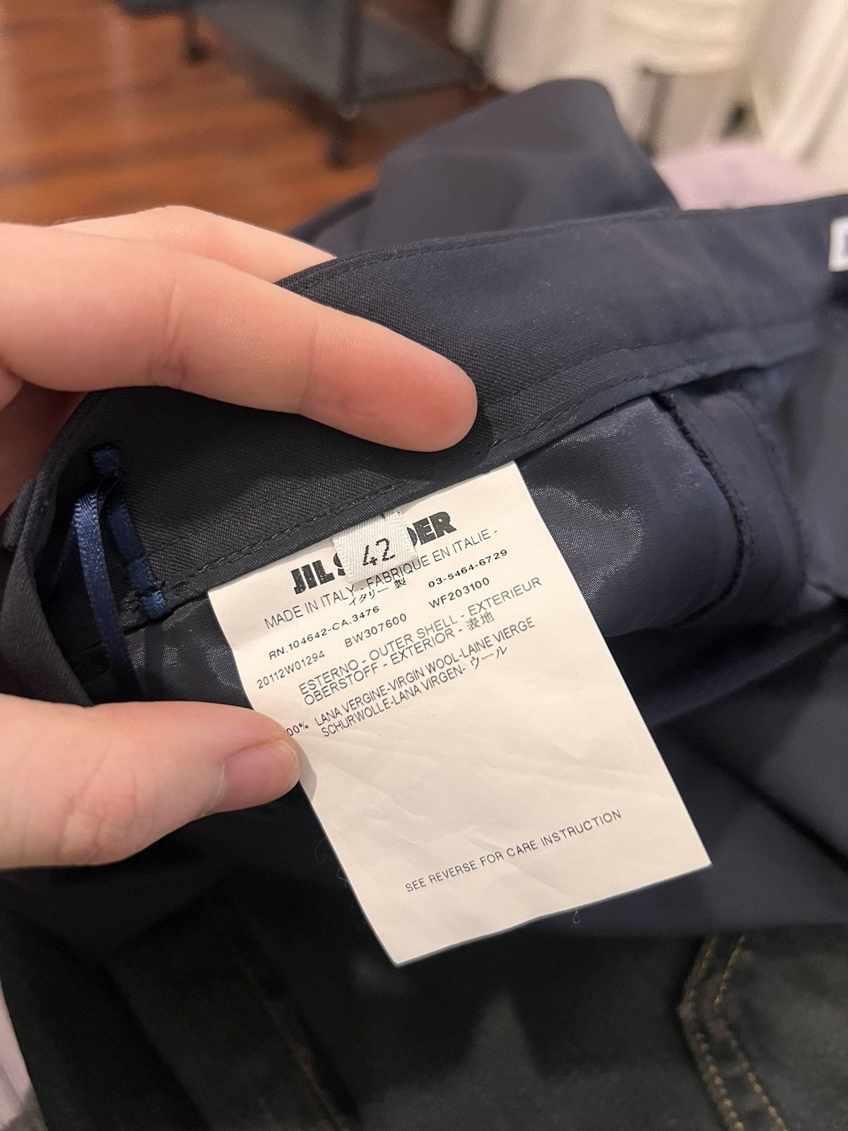 Jil Sander × Uniqlo JIL SANDER Virgin Wool Navy Casual Pants Designer Quality Size US 28 / EU 44 - 4 Thumbnail