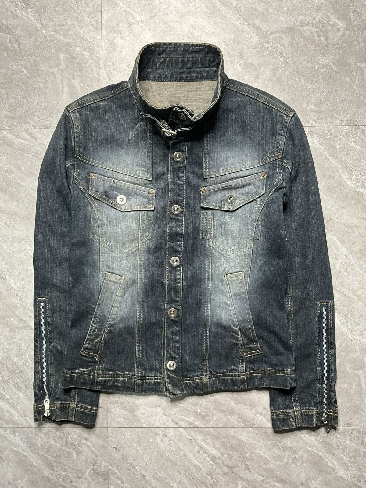 Japanese Brand Atelier Sab Men x If six was Nine Dirt Dyed Biker Denim Jkt Size US M / EU 48-50 / 2 - 1 Thumbnail
