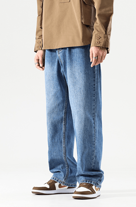 Japanese Brand Retro washed all-match straight loose wide-leg jeans Size US 32 / EU 48 - 2 Thumbnail