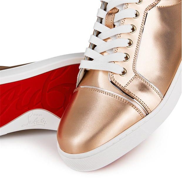 Christian Louboutin Fun Vieira Crystal Embellished Metallic Sneakers Size US 10 / IT 40 - 6 Thumbnail