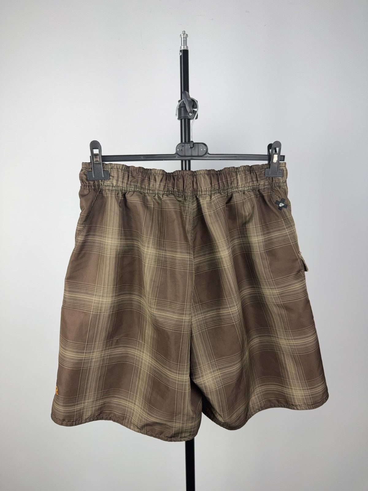 Quiksilver × Vintage Y2K Quiksilver Plaid Board Shorts Brown Orange Surf Style Size US 34 / EU 50 - 6 Thumbnail