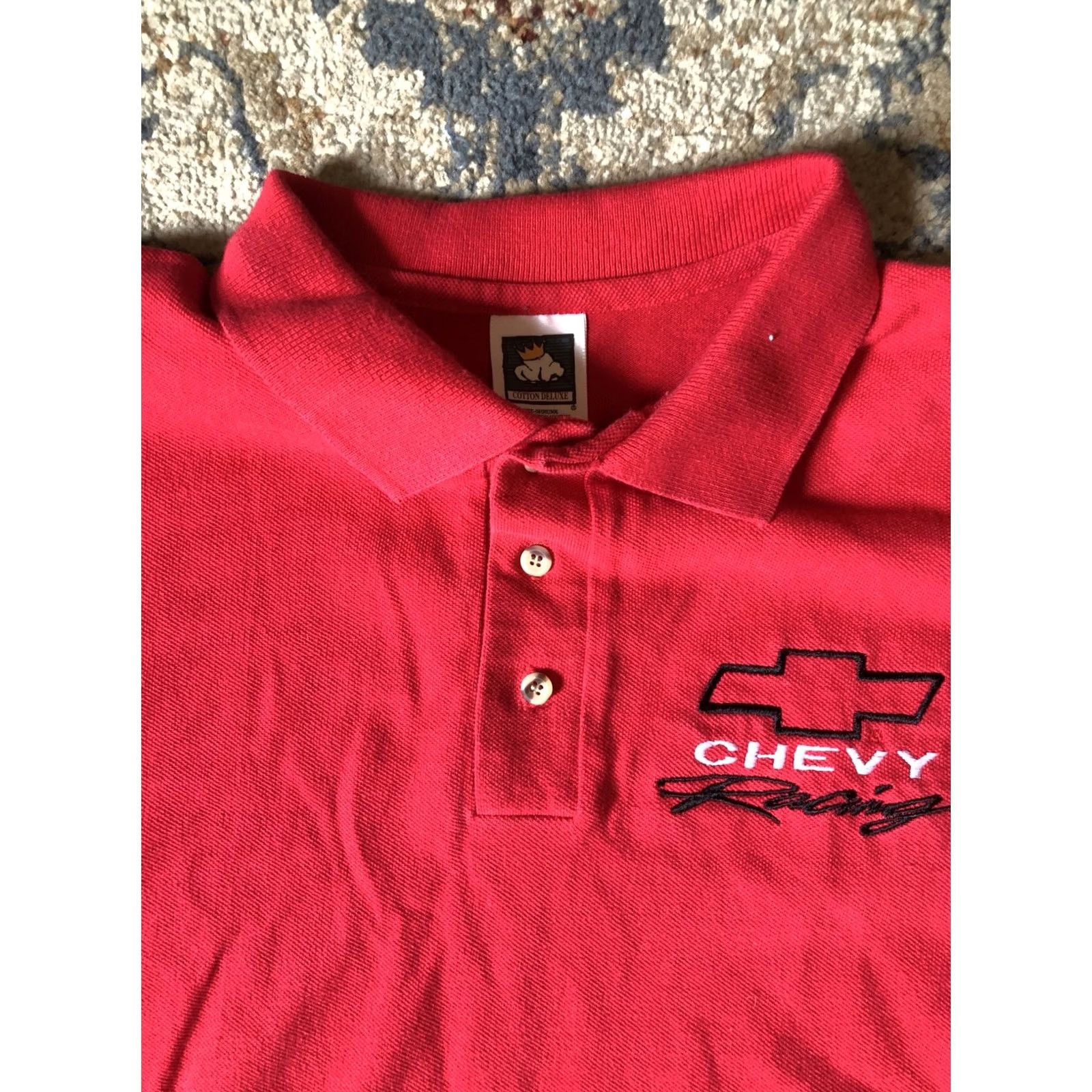 Vintage VINTAGE Chevrolet Polo Shirt Men XL Red Racing 90s Made In USA Size US XL / EU 56 / 4 - 3 Thumbnail